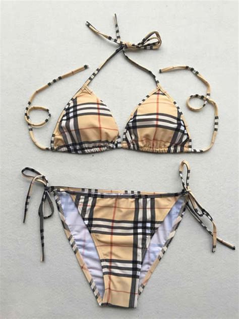 fake burberry bikinis|burberry high waisted swimsuit.